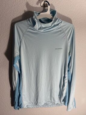 Grundens Hoodie Mens Large Blue Performance Hooded Baselayer UPF 50